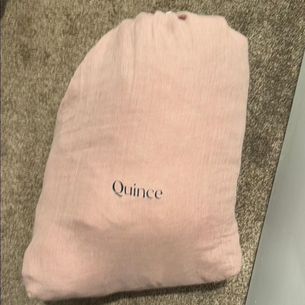 Quince Pink Linen King Sheet Set